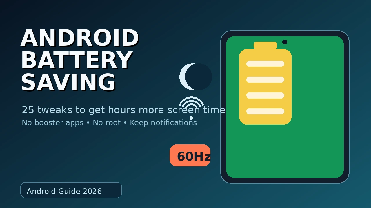 Android Battery Saving in 2026: The Complete Guide to Longer Screen Time (Without Killing Notifications)