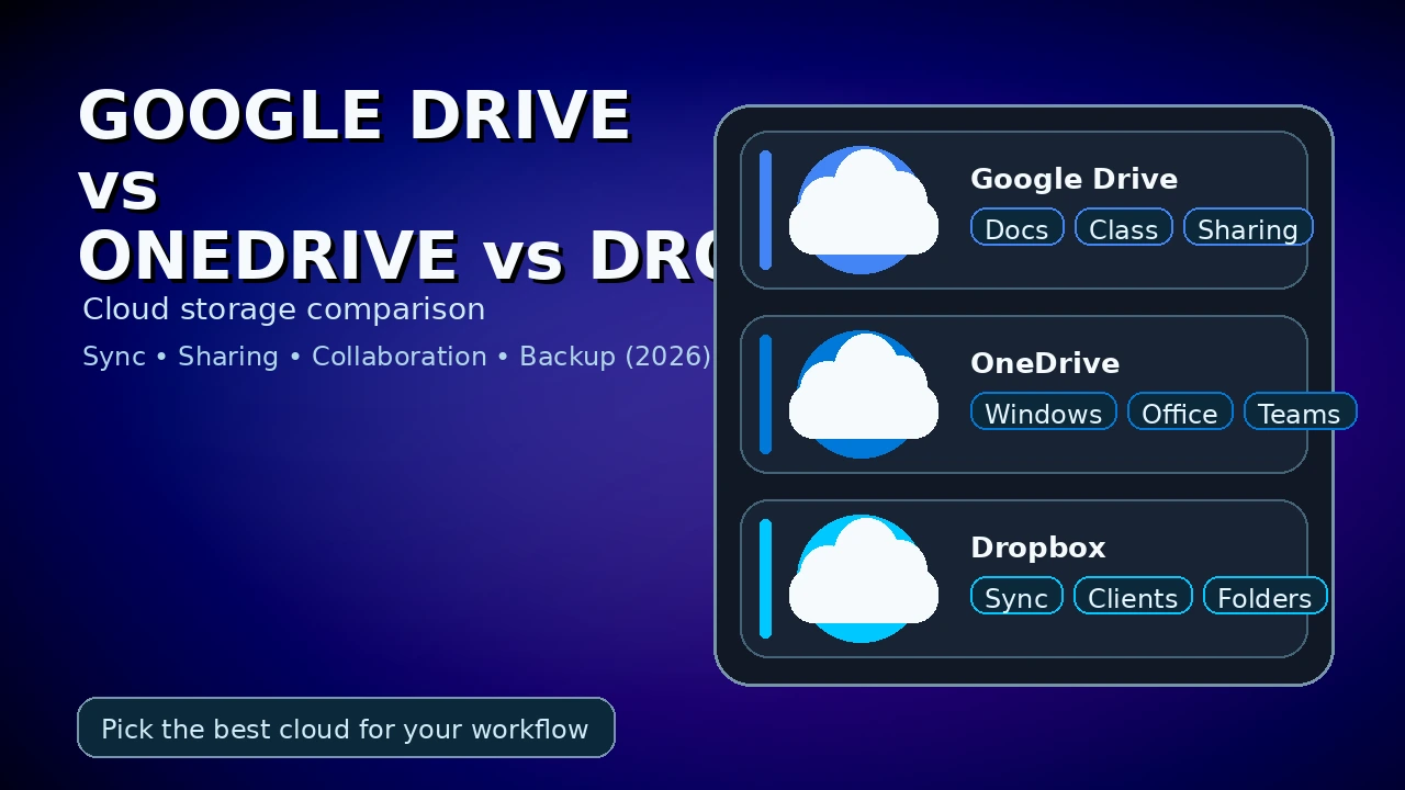 Google Drive vs OneDrive vs Dropbox (2026): Which Cloud Storage Is Best for You?